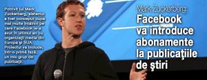 Facebook va introduce abonamente la publicaţiile de ştiri 1