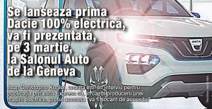 Se lanseaza prima Dacie 100% electrică, va fi prezentată, pe 3 martie, la Salonul Auto de la Geneva 1