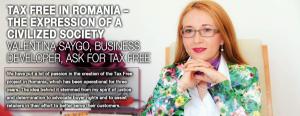 Tax Free in Romania - The expression of a civilized society Valentina Saygo, Business developer, Ask for Tax Free 1