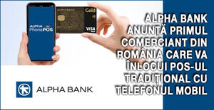 Alpha Bank anunță primul comerciant din România care va înlocui POS-ul tradițional cu telefonul mobil 1