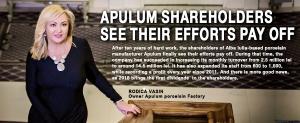 Apulum shareholders see their efforts pay off 1
