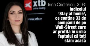 Irina Cristescu, XTB: Indicelui 'Stay at home', ce conține 33 de companii de pe Wall-Street care ar profita în urma faptului că toți stăm acasă 1