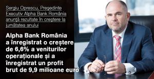 La jumătatea anului 2019, Alpha Bank Romania a înregistrat o creștere de 6,6% a veniturilor operaționale 1